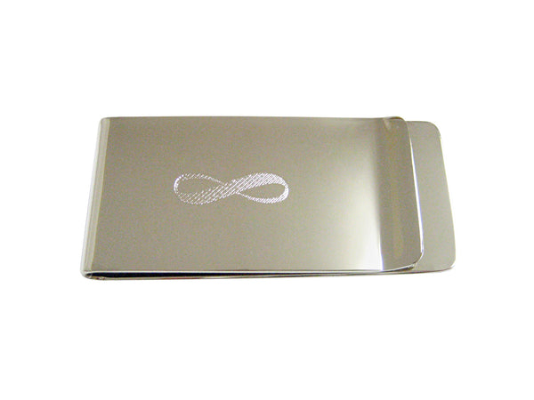Silver Toned Etched Mathematical Infinity Google Googol Symbol Money Clip