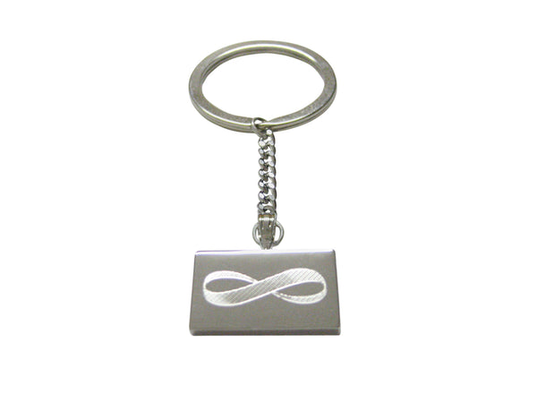 Silver Toned Etched Mathematical Infinity Google Googol Symbol Pendant Keychain