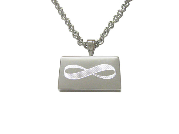 Silver Toned Etched Mathematical Infinity Google Googol Symbol Pendant Necklace