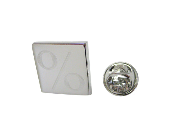 Silver Toned Etched Mathematical Percent Sign Lapel Pin