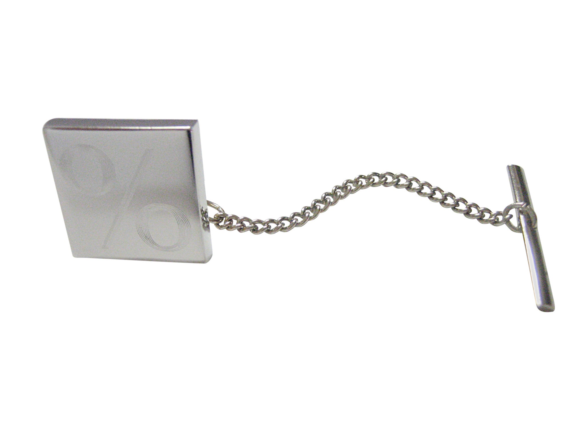 Silver Toned Etched Mathematical Percent Sign Tie Tack
