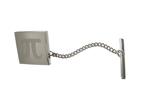 Silver Toned Etched Mathematical Pi Symbol Pendant Tie Tack