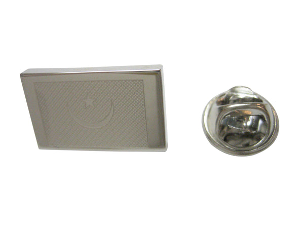 Silver Toned Etched Mauritania Flag Lapel Pin