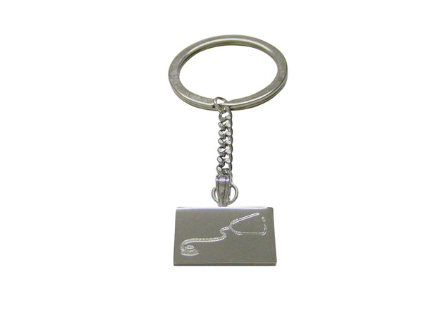 Silver Toned Etched Medical Stethoscope Keychain