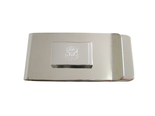 Silver Toned Etched Michigan State Flag Money Clip