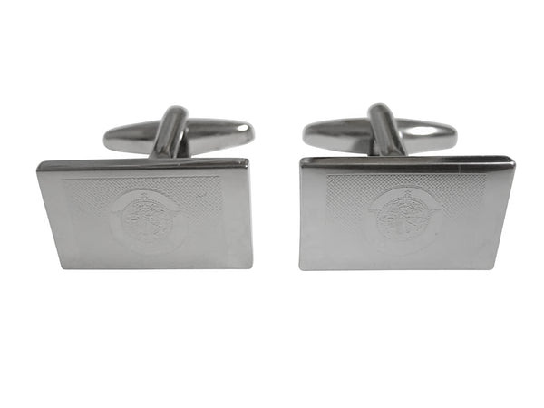 Silver Toned Etched Minnesota State Flag Cufflinks