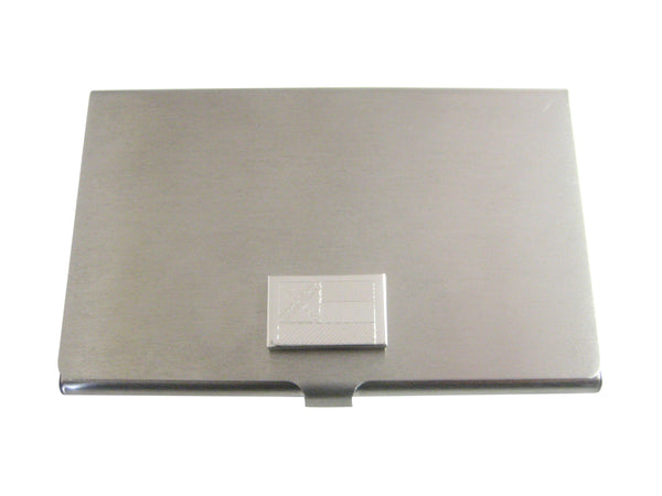 Silver Toned Etched Mississippi State Flag Business Card Holder