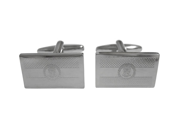 Silver Toned Etched Missouri State Flag Cufflinks
