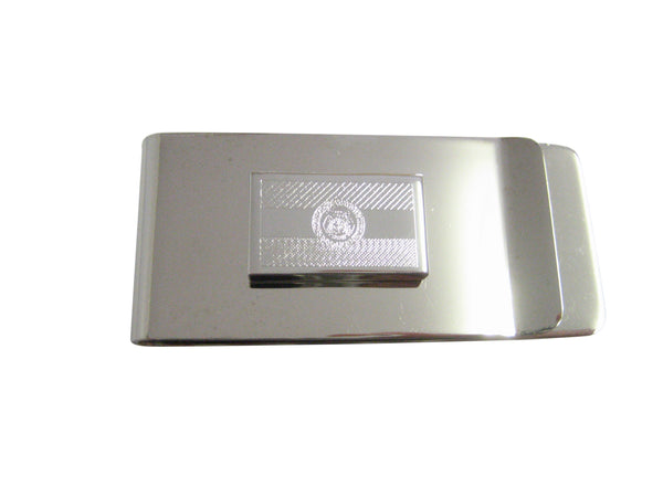 Silver Toned Etched Missouri State Flag Money Clip