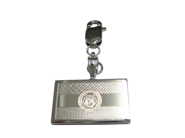 Silver Toned Etched Missouri State Flag Pendant Zipper Pull Charm