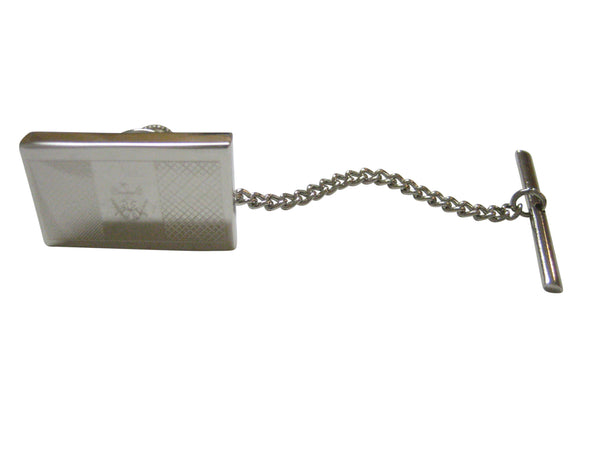 Silver Toned Etched Moldova Flag Tie Tack