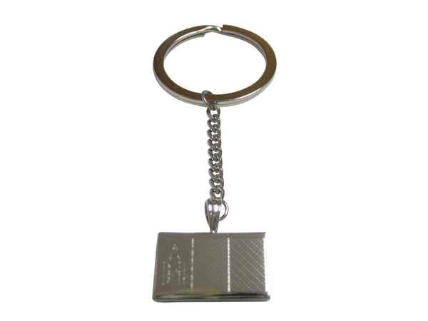 Silver Toned Etched Mongolia Flag Pendant Keychain