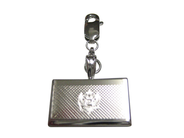 Silver Toned Etched Montenegro Flag Pendant Zipper Pull Charm