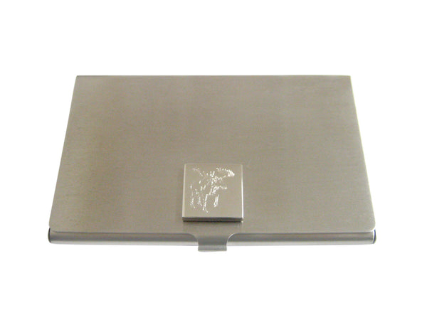Silver Toned Etched Moose Business Card Holder