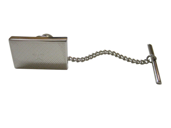 Silver Toned Etched Morocco Flag Tie Tack