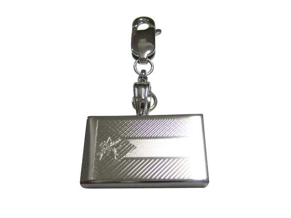 Silver Toned Etched Mozambique Flag Pendant Zipper Pull Charm