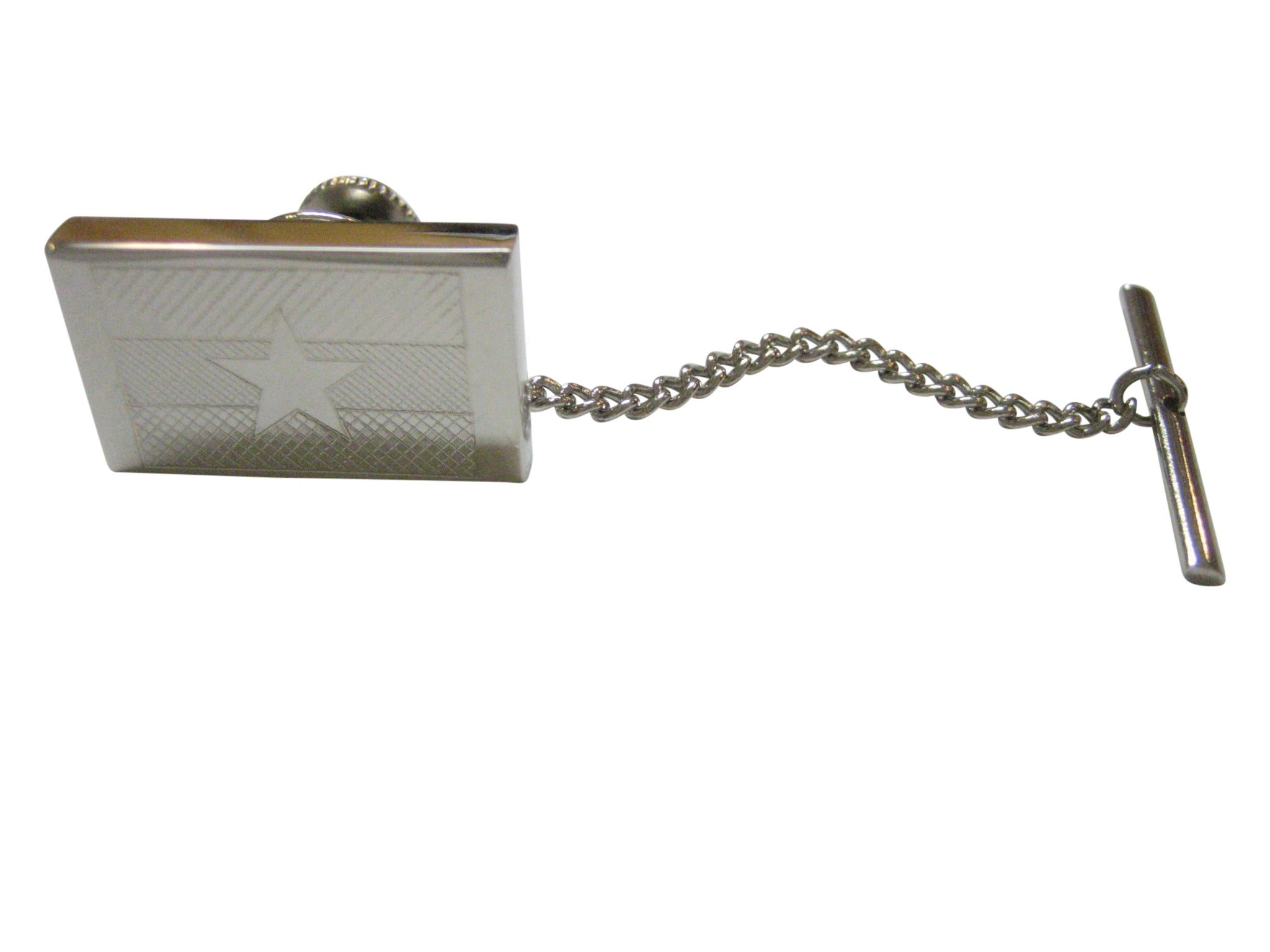 Silver Toned Etched Myanmar Burma Flag Tie Tack