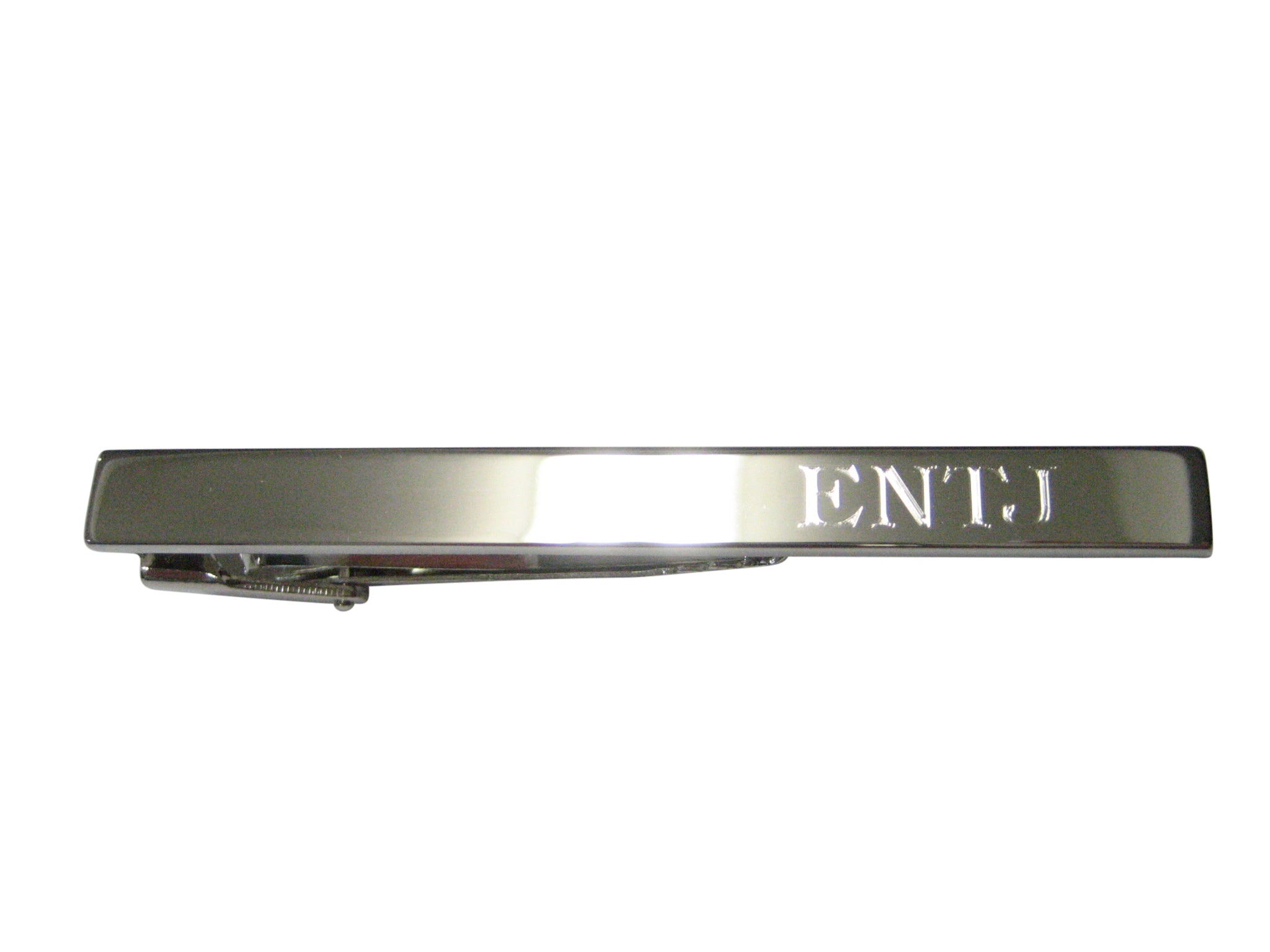 Silver Toned Etched Myers Briggs ENTJ Tie Clip