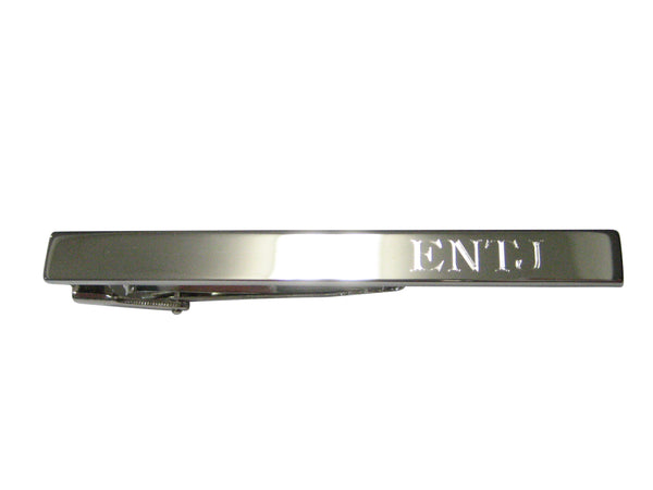 Silver Toned Etched Myers Briggs ENTJ Tie Clip