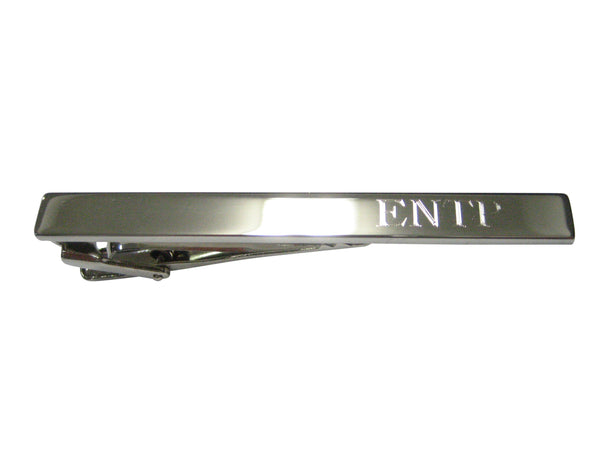 Silver Toned Etched Myers Briggs ENTP Tie Clip