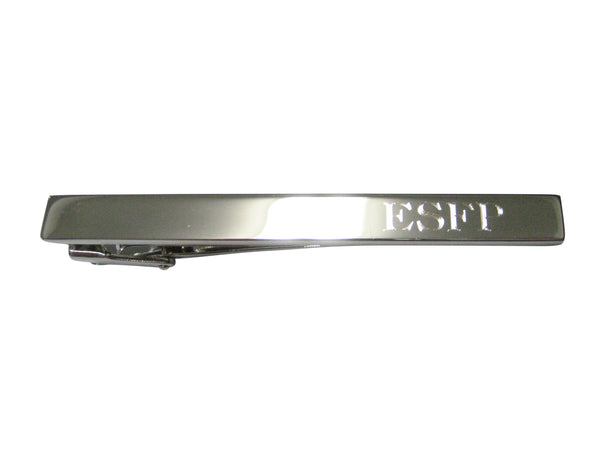 Silver Toned Etched Myers Briggs ESFP Tie Clip