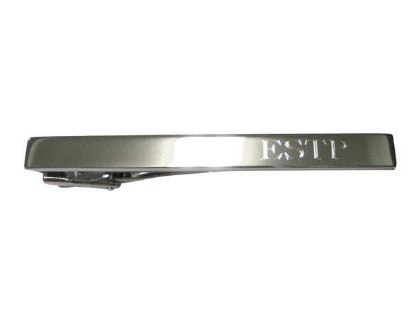 Silver Toned Etched Myers Briggs ESTP Tie Clip