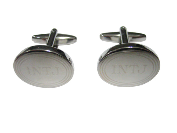 Silver Toned Etched Myers Briggs INTJ Cufflinks