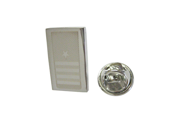 Silver Toned Etched Nautical Captain Rank Lapel Pin