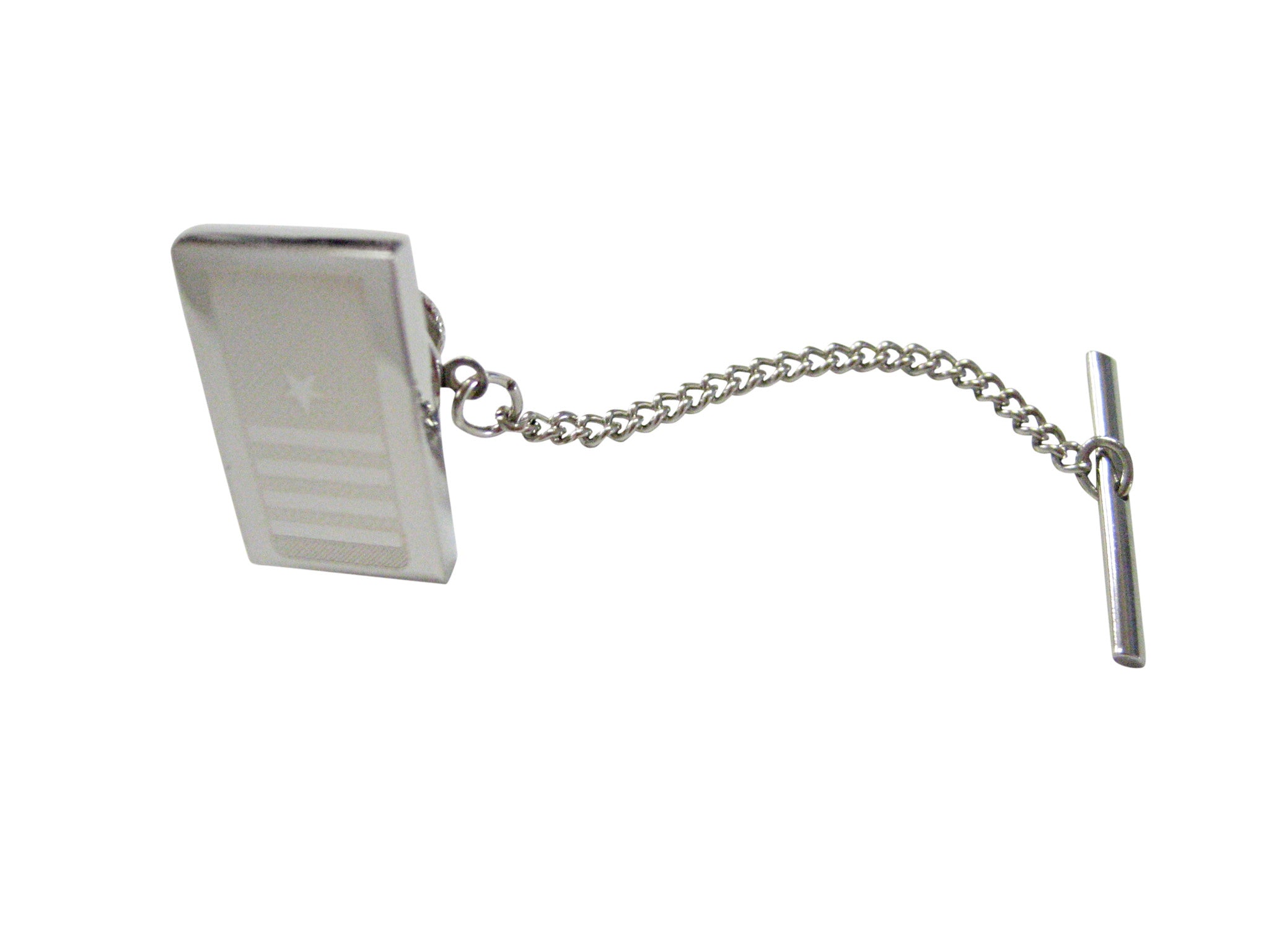 Silver Toned Etched Nautical Captain Rank Tie Tack