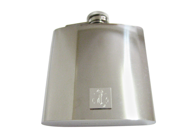 Silver Toned Etched Nautical Roped Anchor 6 Oz. Stainless Steel Flask