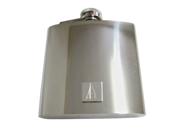 Silver Toned Etched Nautical Sail Boat 6 Oz. Stainless Steel Flask