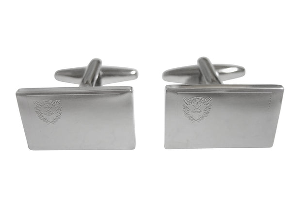 Silver Toned Etched Nevada Flag Cufflinks