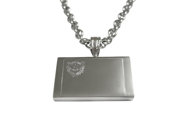 Silver Toned Etched Nevada Flag Pendant Necklace