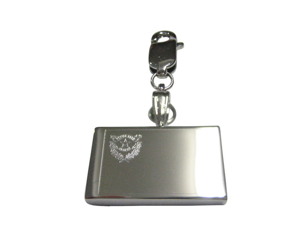 Silver Toned Etched Nevada State Flag Pendant Zipper Pull Charm