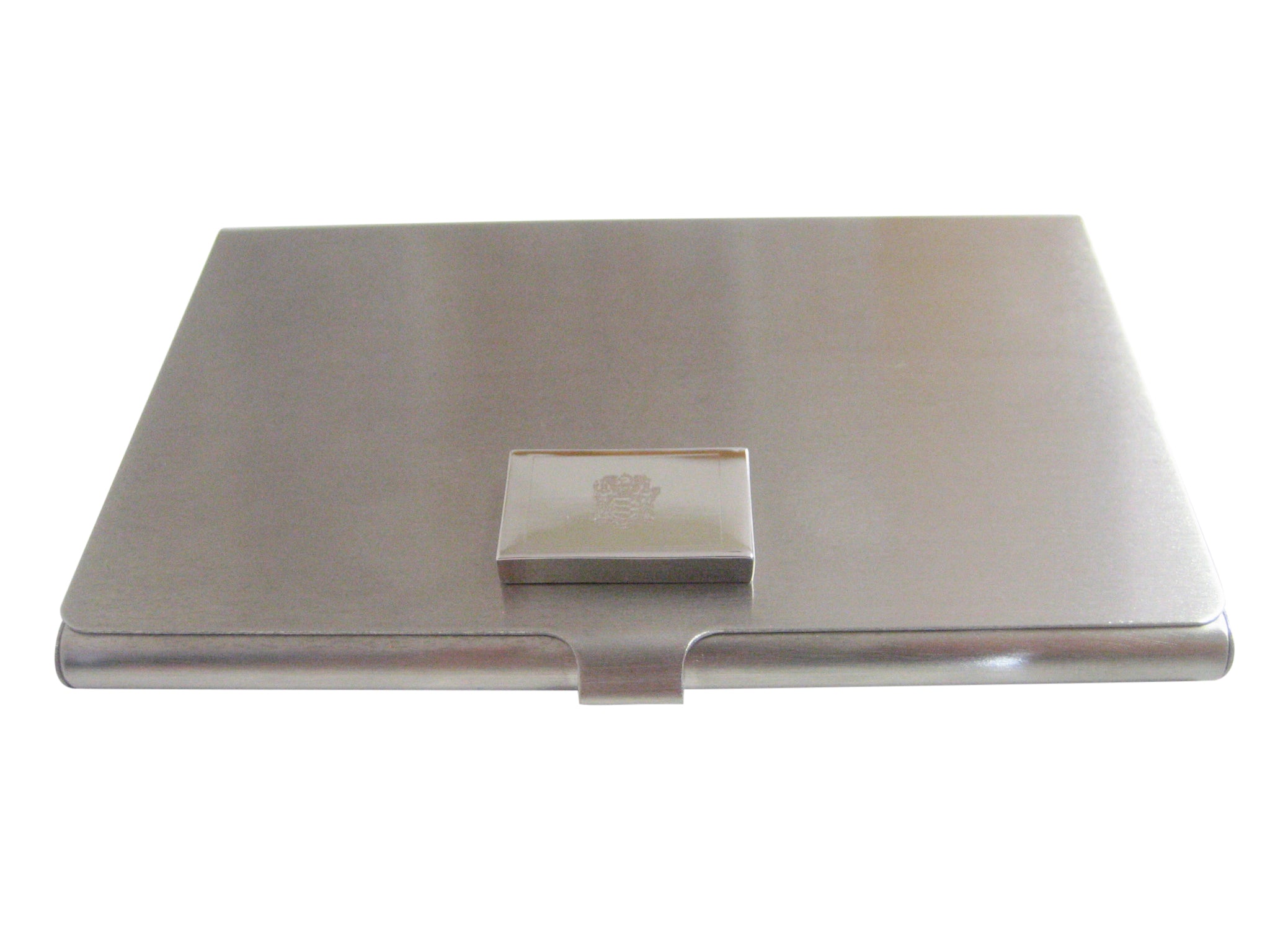 Silver Toned Etched New Jersey State Flag Business Card Holder