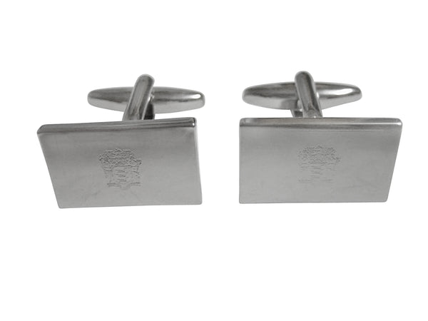 Silver Toned Etched New Jersey State Flag Cufflinks