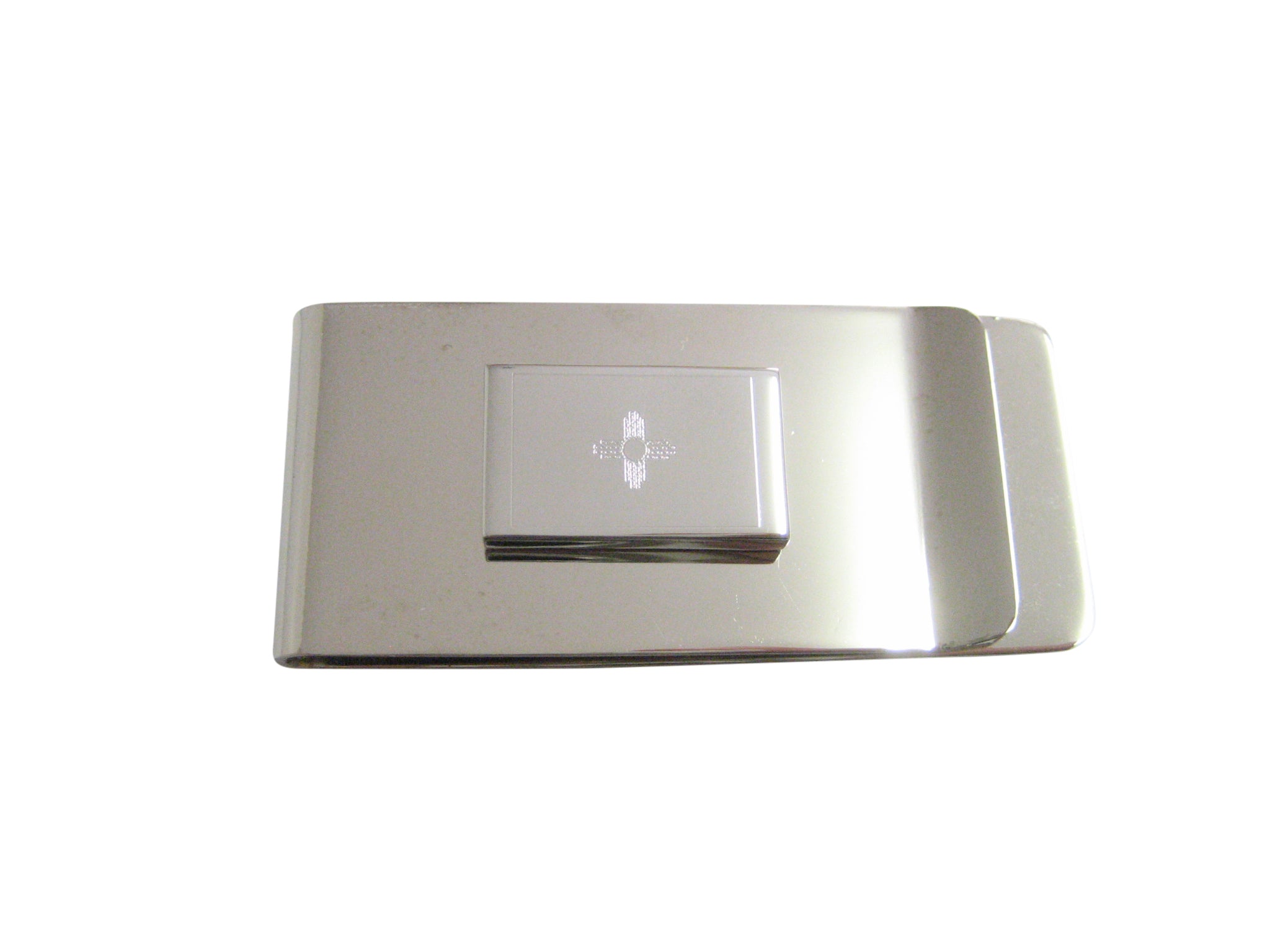 Silver Toned Etched New Mexico State Flag Money Clip