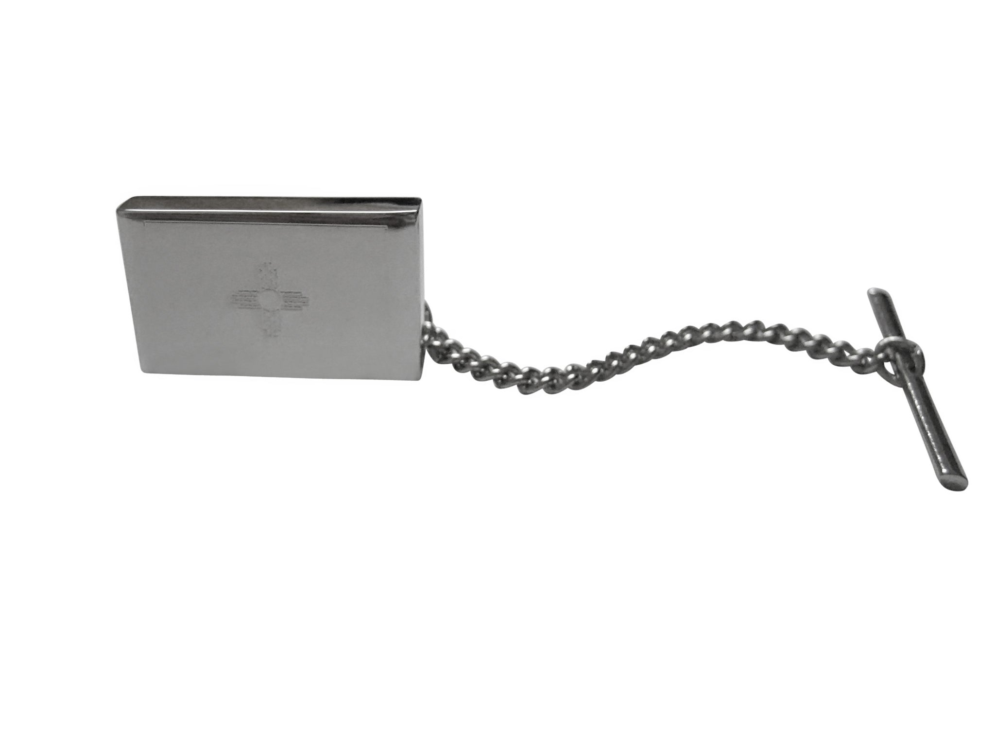 Silver Toned Etched New Mexico State Flag Tie Tack