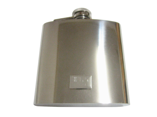 Silver Toned Etched New Zealand Flag Pendant 6 Oz. Stainless Steel Flask