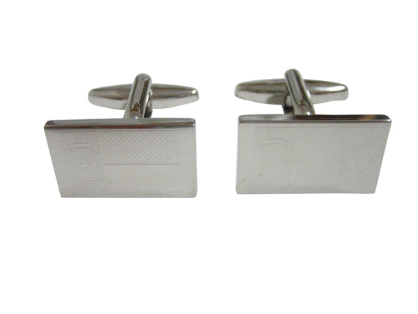Silver Toned Etched North Carolina State Flag Cufflinks