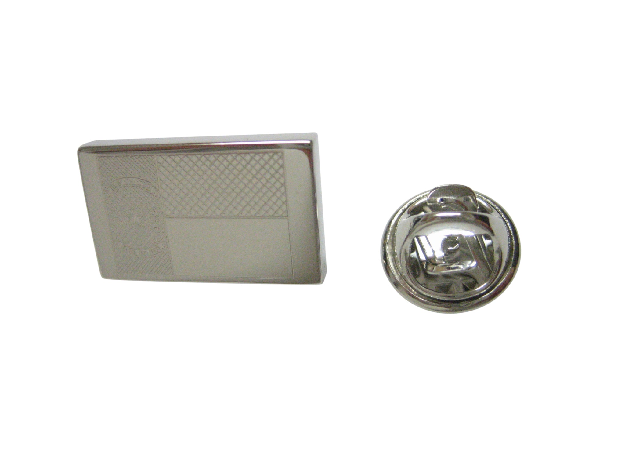 Silver Toned Etched North Carolina State Flag Lapel Pin