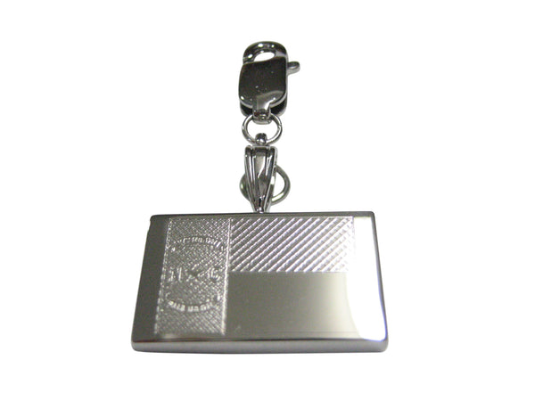Silver Toned Etched North Carolina State Flag Pendant Zipper Pull Charm