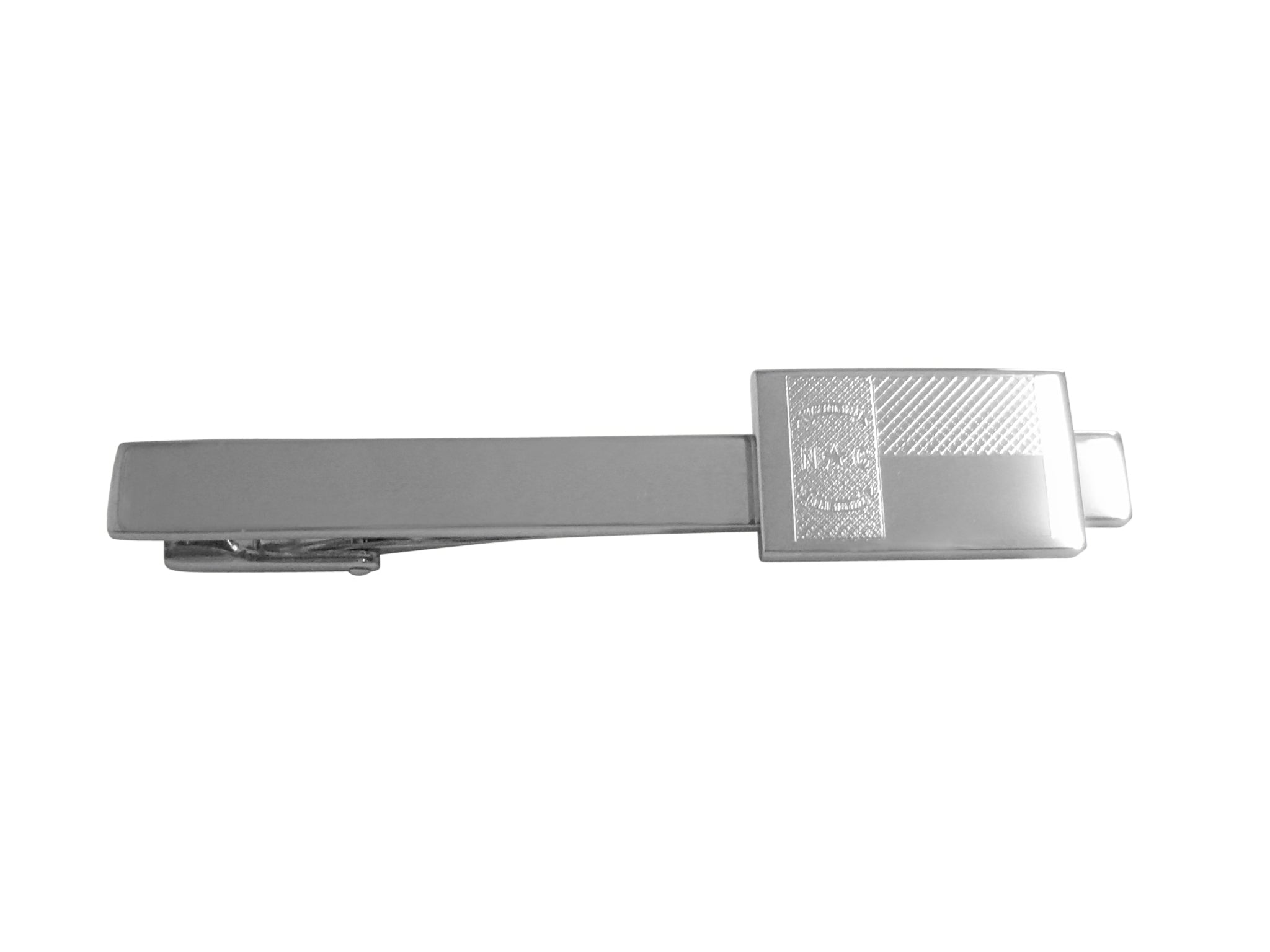 Silver Toned Etched North Carolina State Flag Square Tie Clip