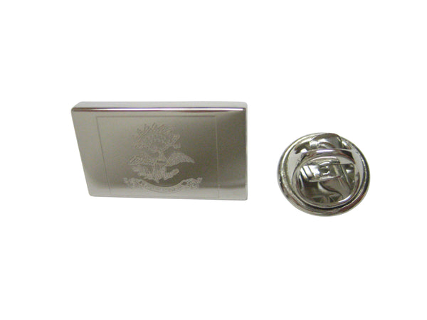 Silver Toned Etched North Dakota State Flag Lapel Pin