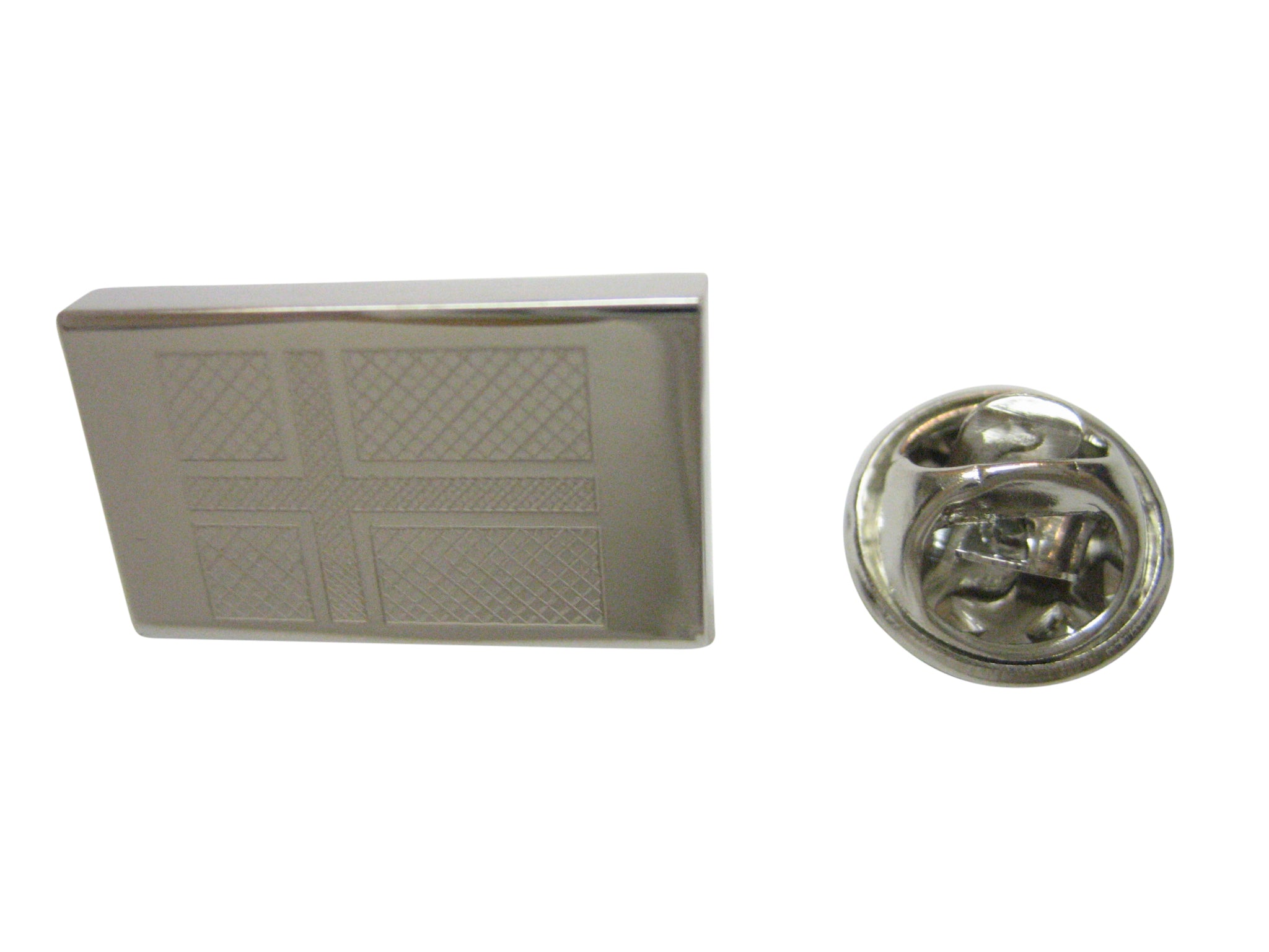 Silver Toned Etched Norway Flag Lapel Pin