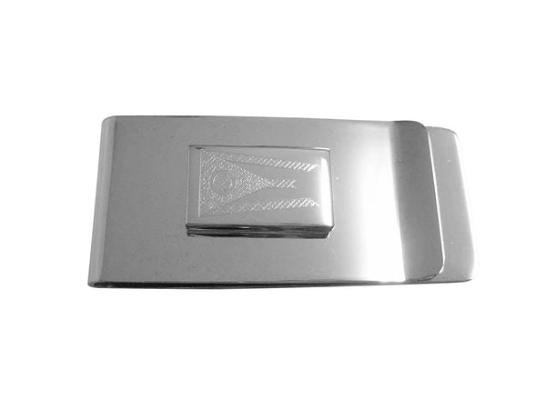 Silver Toned Etched Ohio State Flag Money Clip