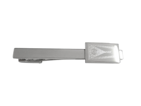 Silver Toned Etched Ohio State Flag Tie Clip