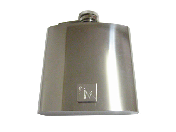 Silver Toned Etched Oil Drill 6 Oz. Stainless Steel Flask