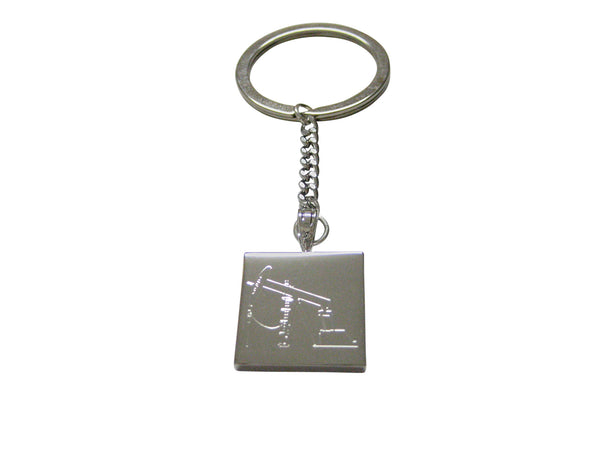 Silver Toned Etched Oil Drill Keychain