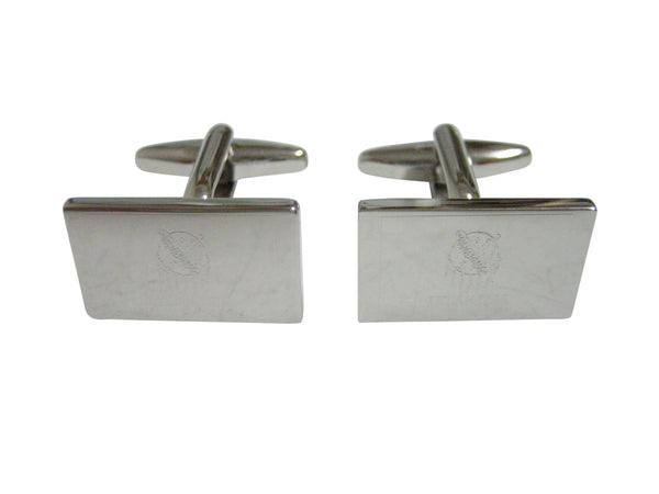 Silver Toned Etched Oklahoma State Flag Cufflinks